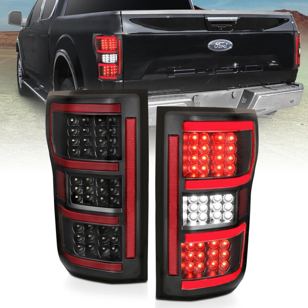 ANZO 18-19 Ford F-150 LED Taillights Black - 321338