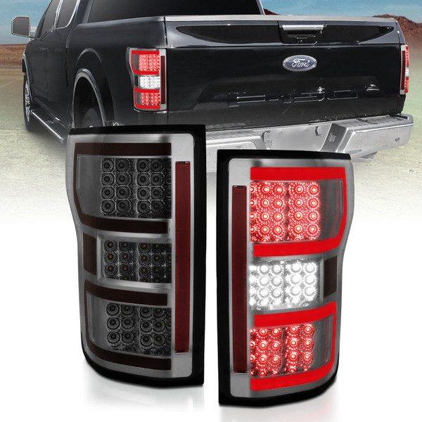 ANZO 18-19 Ford F-150 LED Taillights Smoke - 321339