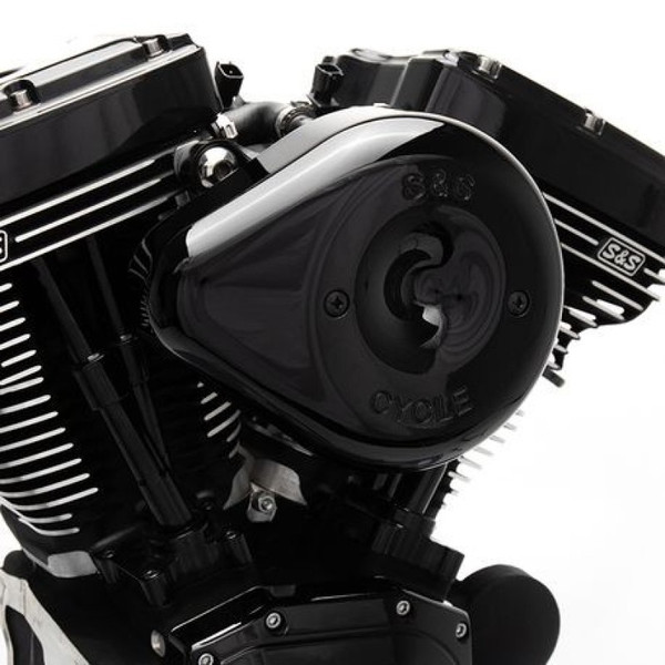 S&S Cycle 08-17 Touring/16-17 Softails Models Stealth Air Cleaner Kit w/ Black Teardrop Cover - 170-0523