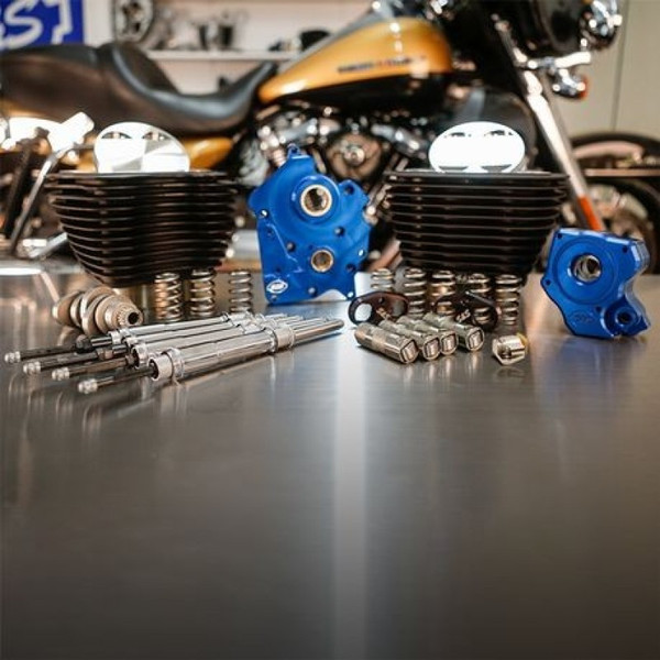 S&S Cycle 2017 M8 Models 128in Oil Cooled Power Pack w/ Chrome Pushrod Tubes w/o Highlight - 310-1105B