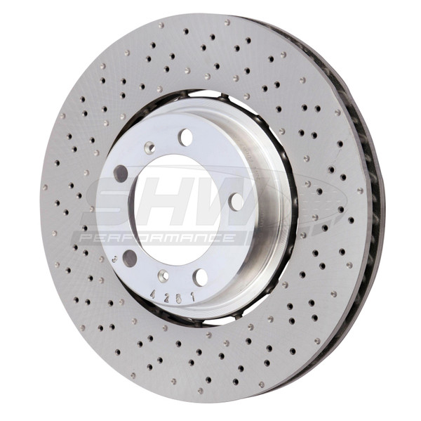 SHW 18-19 Porsche 911 Carrera 4 GTS w/o Ceramic Brake Left Frt Drill-Dimp LW Brake Rotor (9P1615301) - PFL49901