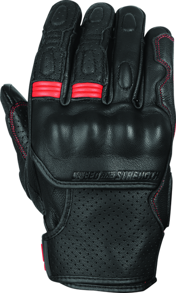 Speed and Strength Twist of Fate Leather Gloves Black/Red - Medium - 892321