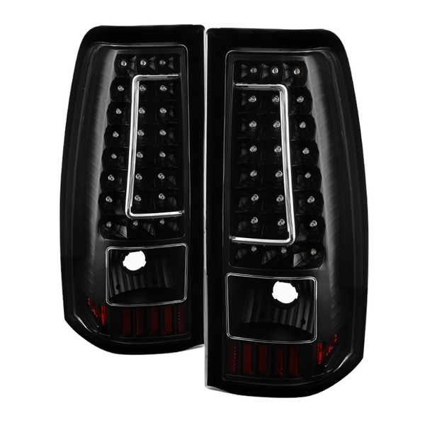 Xtune Chevy Silverado 1500-2500-3500 03-06 C-Shape LED Tail Lights Black ALT-ON-CS03-G2-LED-BK - 5081261