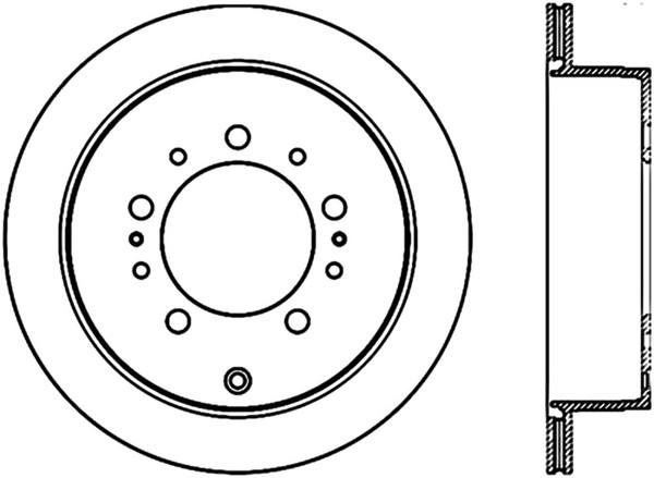 StopTech Sport Slot 08-13 Lexus LX450/470/570 / 07-12 Toyota Tundra Slotted Right Rear CRYO Rotor - 126.44157CSR