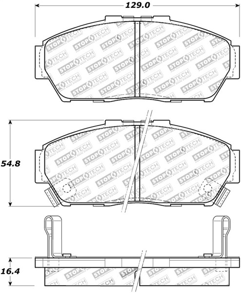 StopTech Street Touring 93-95 Honda Civic Coupe Front Brake Pads - 308.06170