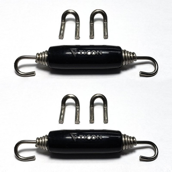 Ticon Industries Black Silicone Titanium Spring Tab and Spring Kit (4 Tabs/2 Springs) - 2 Pack - 108-00212-1101