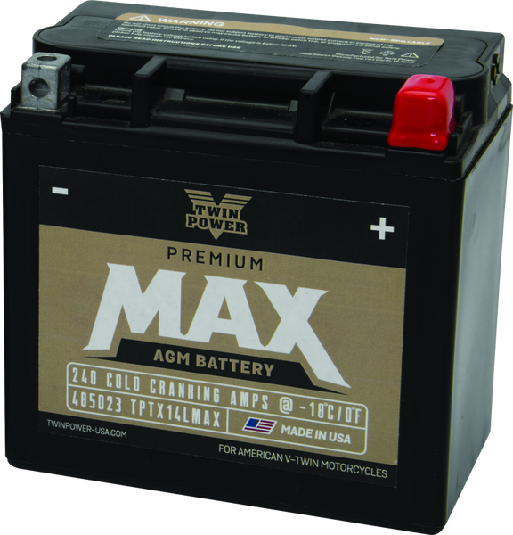 Twin Power GYZ-16HL Premium MAX Battery Replaces H-D 65958-04 Made in USA 240 CCA - 485023