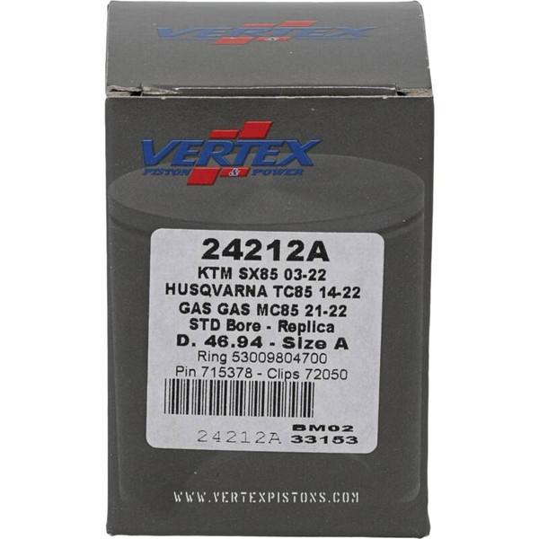 Vertex Piston 03-24 KTM 85 SX 85cc Cast Replica Piston Kit - 24212A