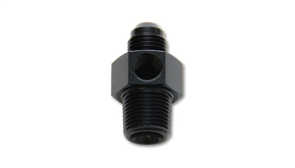 Vibrant -8AN Male to 3/8in NPT Male Union Adapter Fitting w/ 1/8in NPT Port - 16498