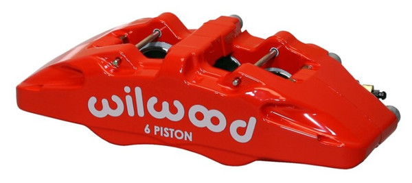Wilwood Caliper-Forged Dynapro 6 5.25in Mount-Red-R/H 1.38/1.00/1.00in Pistons .81in Disc - 120-13438-RD