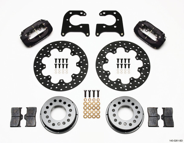 Wilwood Forged Dynalite Rear Drag Kit Drilled Rotor Big Ford 2.36in Offset - 140-0261-BD