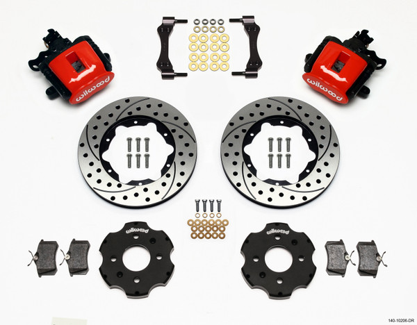 Wilwood Combination Parking Brake Rear Kit 11.00in Drilled Red Civic / Integra Disc 2.39 Hub Offset - 140-10206-DR