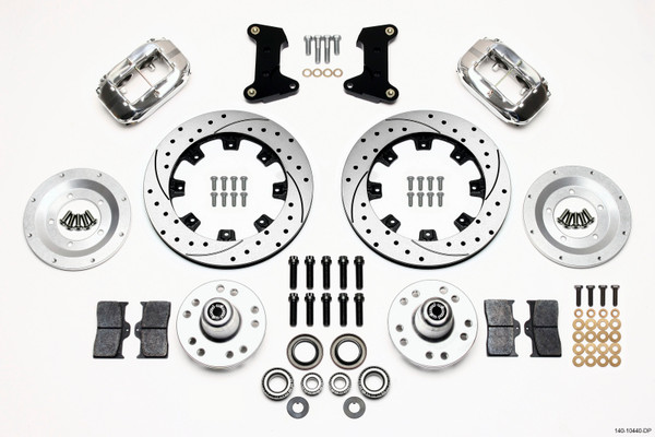 Wilwood Forged Dynalite Front Kit 12.19in Drilled Polished 74-80 Pinto/Mustang II Disc Spindle only - 140-10440-DP