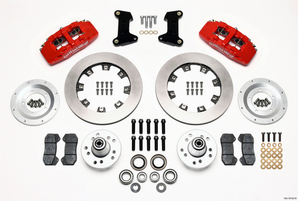 Wilwood Dynapro 6 Front Hub Kit 12.19in Red 74-80 Pinto/Mustang II Disc Spindle only - 140-10742-R