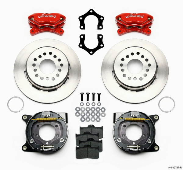 Wilwood Forged Dynalite P/S Park Brake Kit Red Mopar/Dana 2.50in Off w/Snap Ring Brng - 140-10767-R