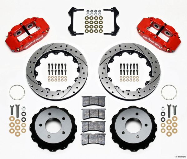 Wilwood Narrow Superlite 4R Rear Kit 12.88in Drilled Red 84-87 Corvette C4 - 140-11920-DR