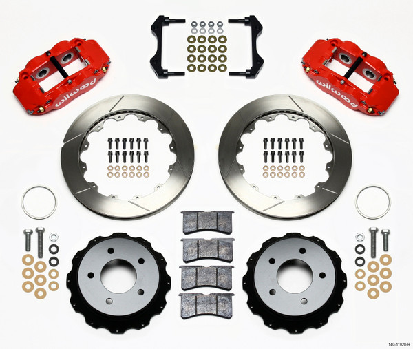 Wilwood Narrow Superlite 4R Rear Kit 12.88in Red 84-87 Corvette C4 - 140-11920-R