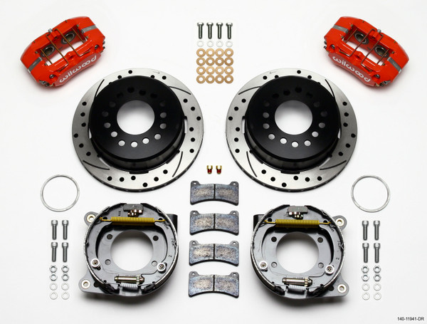 Wilwood Dynapro Low-Profile 11.00in P-Brake Kit Drill-Red AMC 71-74 2.60in Offset - 140-11941-DR