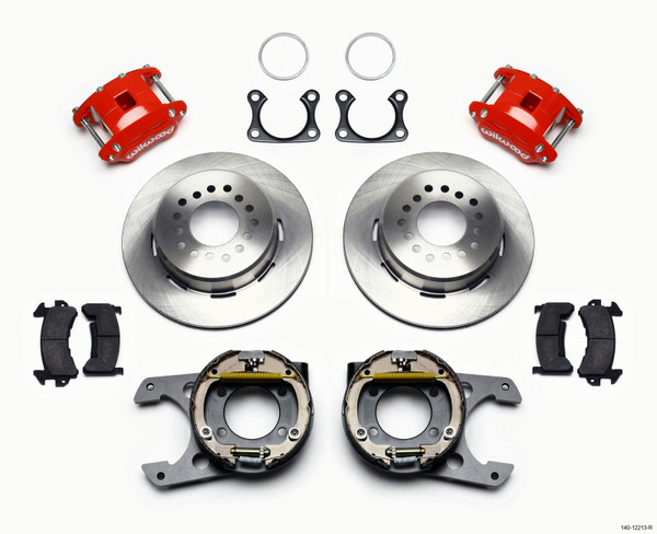 Wilwood D154 P/S Park Brake Kit Red Big Ford 2.36in Offset - 140-12213-R