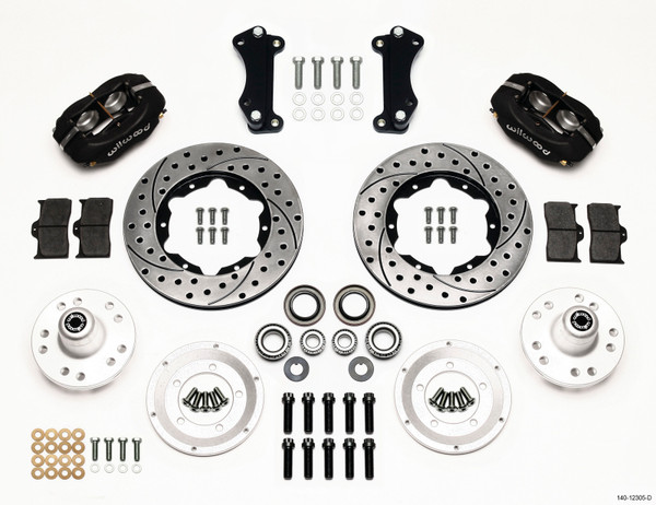 Wilwood Forged Dynalite Front Kit 11.00in Drilled Heidts Tri -5 2 inch Drop Spindle - 140-12305-D