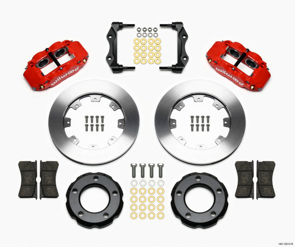 Wilwood Narrow Superlite 4R Front Kit 12.19in Drilled Red 82-86 Jeep CJ - 140-12613-R