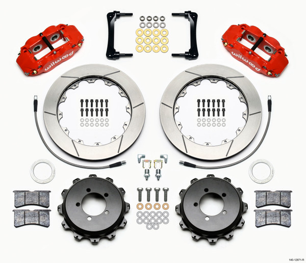 Wilwood Narrow Superlite 4R Rear Kit 12.88in Red 2012-Up Toyota / Scion FRS w/Lines - 140-12871-R