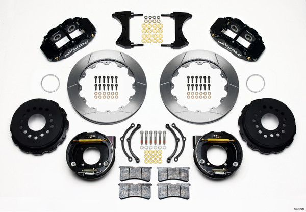 Wilwood Narrow Superlite 4R Rear P-Brk Kit 12.88in Chevy 12 Bolt w/ C-Clips - 140-12964