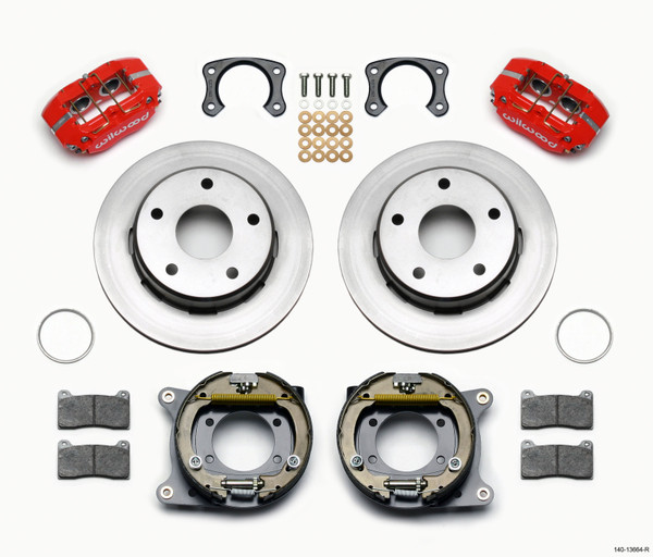 Wilwood Dynapro Lug Mount P/S Park Brake Kit Red Big Ford New 2.38in Off Bronco 5 x 5.50 - 140-13664-R