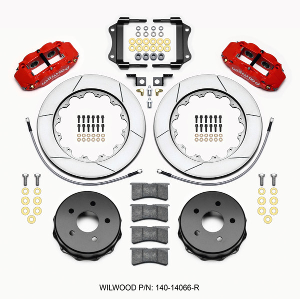 Wilwood Narrow Superlite 4R Rear Kit 14.00in Red 2007-up Jeep JK w/Lines - 140-14066-R