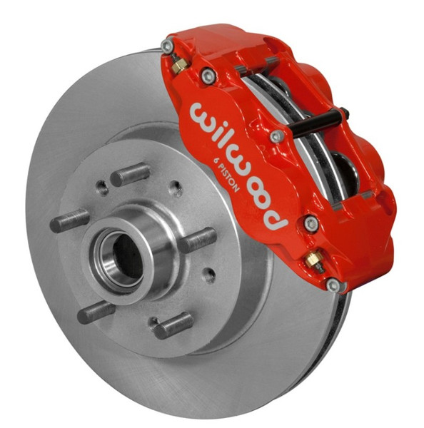 Wilwood Narrow Superlite 6R Front Brake Kit 11.86in Red 64-70 GM C10 w/ Factory Drum Spindles - 140-14474-R