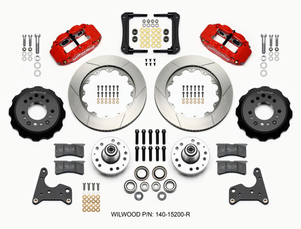Wilwood Narrow Superlite 6R Front Hub Kit 14.00in Red 65-72 CDP C Body -Drum - 140-15200-R