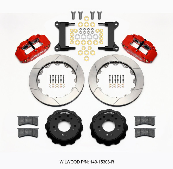 Wilwood Narrow Superlite 6R Front Hat Kit 13.06 Red 63-87 C10 w/ Wilwood Pro Spindles - 140-15303-R