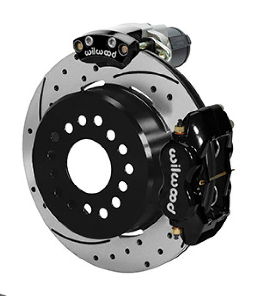 Wilwood Forged Dynalite Rear Electronic Parking Brake Kit -Black Powder Coat Caliper - SRP D/S Rotor - 140-16164-D