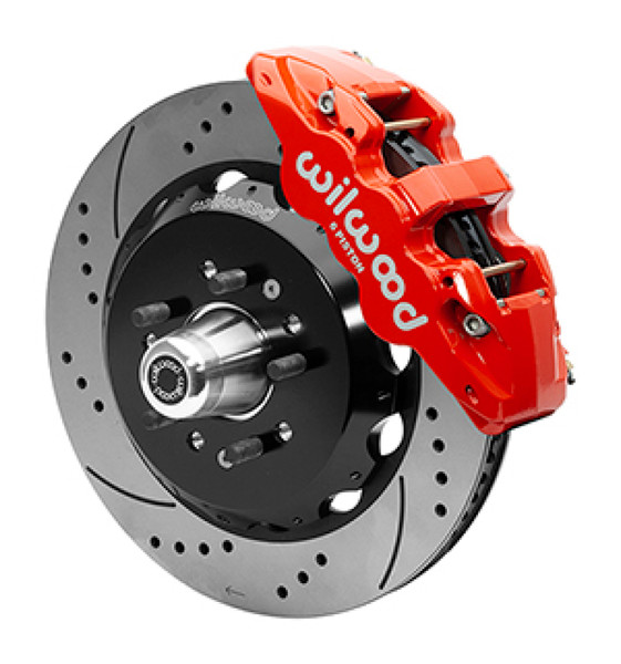 Wilwood 55-57 Chevy Bel Air Aerolite 6R Kit, 5 x 4.50in/4.75in Hub - 14.00in D&S Rotor - Red - 140-16910-DR