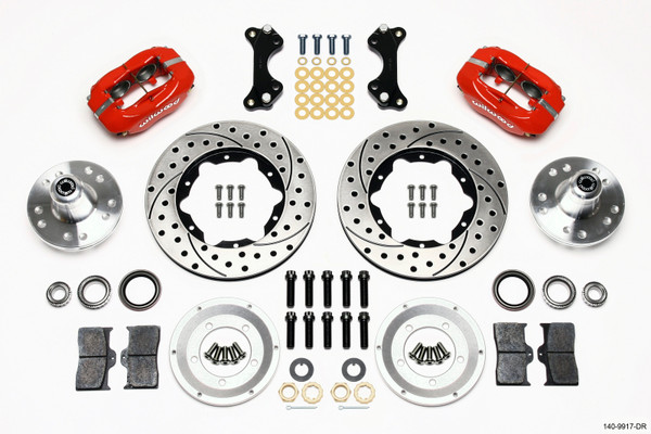 Wilwood Forged Dynalite Front Kit 11.00in Drilled-Red WWE ProSpindle - 140-9917-DR