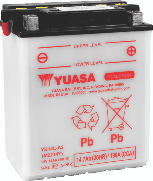 Yuasa YB14L-A2 Yumicron CX 12-Volt Battery - YUAM2214YIND