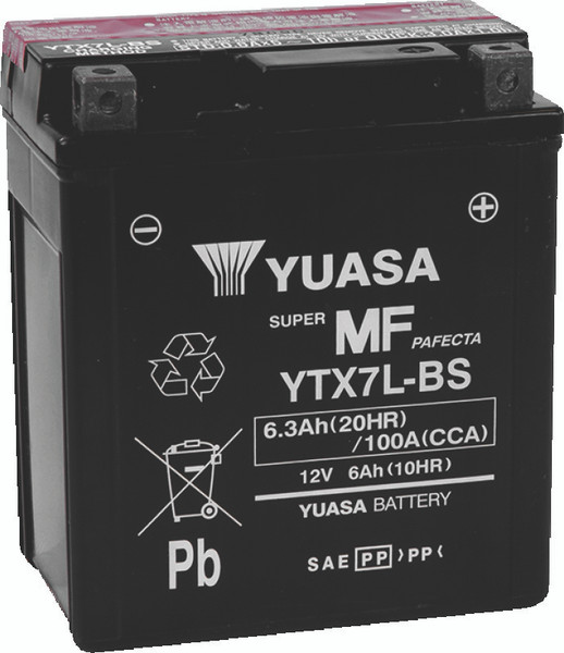 Yuasa YTX7L-BS Maintenance Free AGM 12-Volt Battery w/Bottle - YUAM327BS
