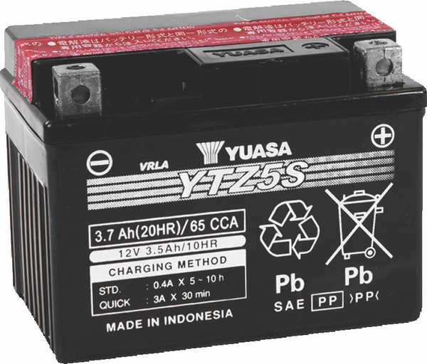 Yuasa YTZ5S-BS Maintenance Free AGM 12-Volt Battery w/Bottle - YUAM62TZ5