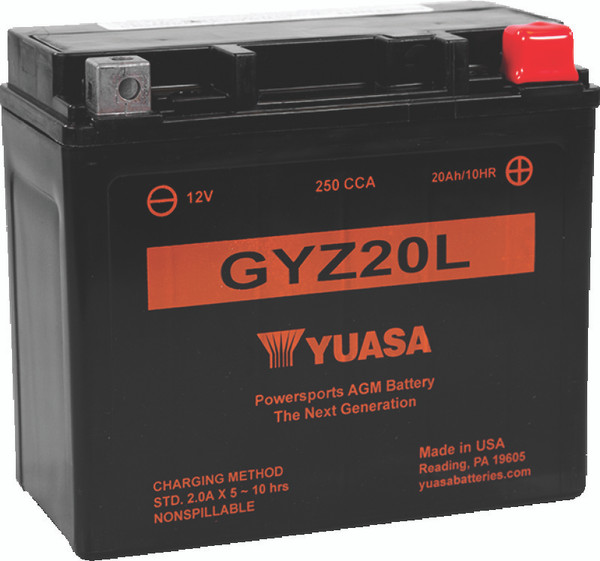 Yuasa GYZ20L High Performance Maintenance Free AGM 12-Volt Battery - YUAM720GZ