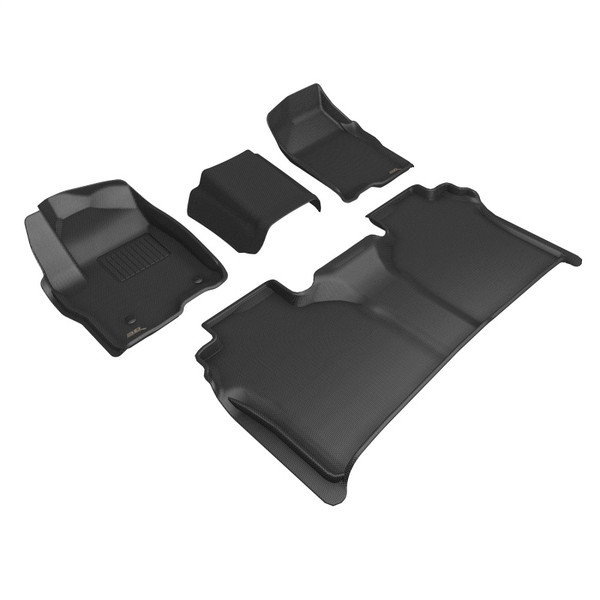 3D Maxpider 19-23 Gmc Sierra Crew Cab Kagu Floor Mat- Black R1 R2 - L1GM03101509