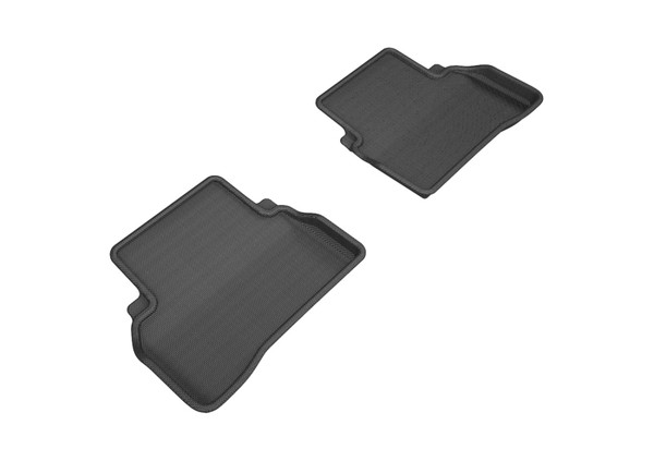 3D MAXpider 2015-2020 Mercedes Benz C-Class Sedan W205 Kagu 2nd Row Floormats - Black - L1MB06921509