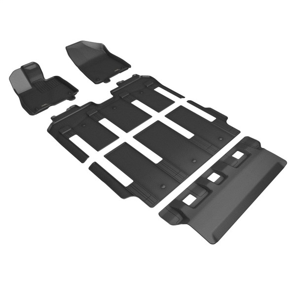 3D MAXpider 21-24 Toyota Sienna 7-Seat Kagu 1st, 2nd, & 3rd Row Floormats - Black - L1TY27601509