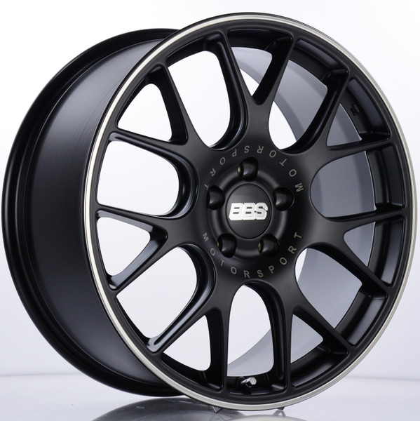 BBS CH-R 19x8.5 5x112 ET32 Satin Black Polished Rim Protector Wheel -82mm PFS/Clip Required - CH126BPO