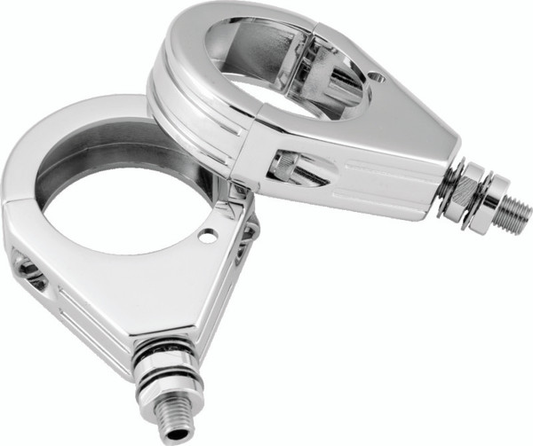 Bikers Choice Chrome Grooved 39MM Clamp With 5/16-18 Stud Universal Custom Pr - 482427