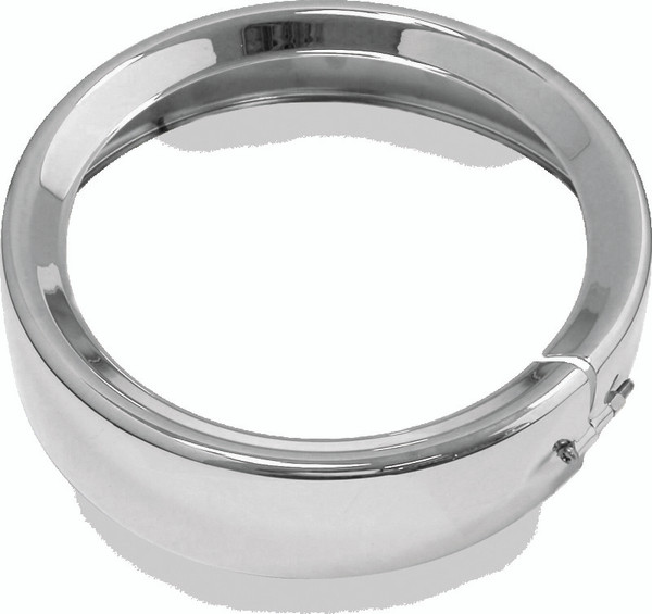 Bikers Choice FLH FLT FLHR FLD Black 7 Inch Chrome Headlight Trim Ring - 482914
