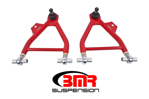 BMR 94-04 Mustang Lower A-Arms (Coilover Only) w/ Adj. Rod End and Tall Ball Joint - Red - AA045R