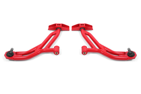 BMR 10-14 Ford Mustang / Shelby GT500 Non-Adj. Lower A-Arms (Poly/Delrin) - Red - AA754R