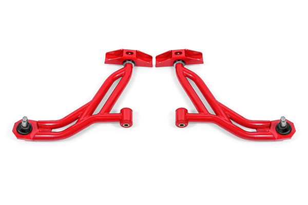BMR 10-14 Ford Mustang Non-Adj. Lower A-Arms Delrin/Rod End w/ 19mm Tall Ball Joint - Red - AA756R