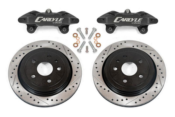 BMR 97-04 Chevrolet Corvette C5 Brake Kit For 15in Conversion Drilled & Slotted Rotors Black Caliper - DBK552