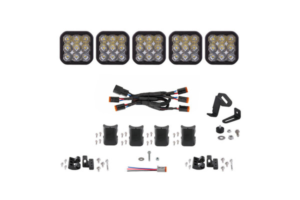 Diode Dynamics SS5 Sport Universal CrossLink 5-Pod Lightbar - White Driving - DD7208